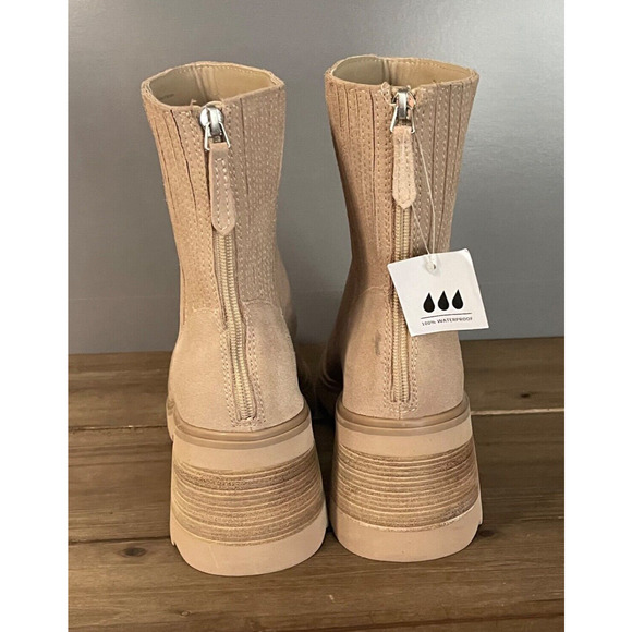 Dolce Vita Martey H2O Women's Size 10 Boots Taupe Suede Waterproof Block Heel - Picture 7 of 15